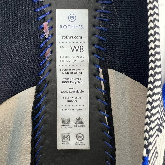 ROTHY'S The Flat Round Cap Toe Slip on Shoes Retired Black Buffalo Plaid - Picture 2 of 9